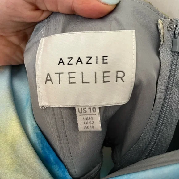 Azazie Watercolor Dress - Picture 3 of 3